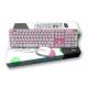 Customized Layout 2.4G Backlit Wireless Keyboard And Mouse Combo Pink Color