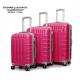 20'' 24'' 28'' 3-piece set ABS+PC film hard shell trolley luggage suitcase Baigou factory