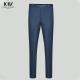 Grey Stretch Cotton Twill Work Trousers for Men's Business Formal Wear Slim Fit Pants