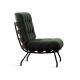 High Density Foam Velvet Fabric Armchair With Iron Legs Olive Green Velvet Chair