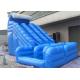 Customized Large Commercial Inflatable Slide Blue Curvy / Blue Wave