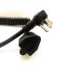American 3pin black extension spring power cable 10A copper power cord
