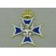 3D Crown Memorial Badges Die Casting And Silver Plating 2.5 inch
