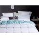 Soft Embroidered Light Blue And White Duvet Cover 4 Pcs For Home / Hotel