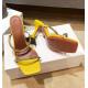 High Shine Yellow Women High Heeled Shoes Crystal Embellishments