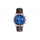 Hardened Glass Leather Wristband Watch , Quartz Stainless Steel Watch 10ATM