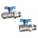 3610 3617 Nickel Plated Straight Type Flexible Male Nipple G1 Brass Ball Valve with Blue Aluminum Butterfly Handle