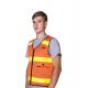 Summer Cooling Air Conditioning Jacket with Reflective Strips and Orange Short Sleeves