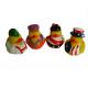Phthalate Free Vinyl Small Yellow Rubber Ducks With Nation Flag Pattern
