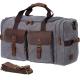 Canvas Leather Patchwork Garment Weekender Bag Large Capacity For Academic Travel