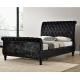 Button Tufting Upholstered Bed Frame King Size Chesterfield Styled Headboard