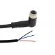 IP67 waterproof right angled M8 overmolded cable assemblies with 3 core, 3 contacts circular female