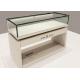 OEM Matte White Wooden Glass Display Plinth / Retail Shop Display