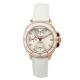 White Quartz Stainless Steel Watches With Genuine Leather For Ladies