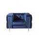L108cm Comfortable Royal Blue Velvet Chair Button For Living Room