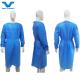 Non Woven Fabric Isolation Gown With Knitted Cuffs Sample Offered Blue PPE Protection