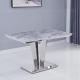 Small Rectangle 130x90x75cm SS Dining Tables Artifial Grey Marble Top For Kitchen