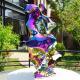 Colorful Electro Plating Contemporary Metal Sculpture  For Decoration