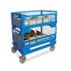 Heavy-duty rigid rolling collapsible wire mesh container with caster stacking wire mesh cage