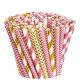 Event Party Striped Coated Burgundy Biodegradable Paper Straws