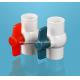 32mm X 32mm Slip Ends Two Way PVC Ball Valve White Red for High Pressure Applications