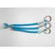 EVA Stretchable Sky Blue Coiled Key Lanyard With 30 MM Split Ring Attaching