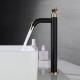 SUS304 Stainless Steel Stylish Vessel Bathroom Single Cold Water Basin Taps In Matte Black