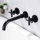 Two Cross Handles Centerset Bathroom Faucet Wall Mounted Widespread