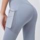 86cm OEM High Waisted Yoga Pants With Pockets Seamless Scrunch Butt Leggings