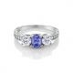 0.25 Carat Tanzanite With Sterling Silver Ring Jewelry with White CZ Accent