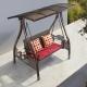 Outdoor Leisure PE Rattan 3 Person Steel Porch Swing With Canopy