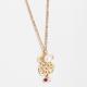 Gold Color Stainless Steel Pendant Necklace Lovely With Freshwater Pearl