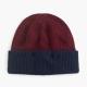 MEN'S 100% CASHMERE KNITTED BEANIE HAT WITH CONTRAST COLOR CUFF