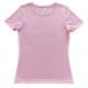 Customize Women's Rib T-shirt with Short Sleeves and Cotton Spandex Soft Hand Feel