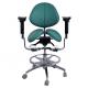 Ergonomic Split Saddle Seat Dentist Stool Luxury Micro Fiber Leather Dental Swivel Saddle Chair