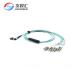 8 Core OM3 Multimode Patch Cable Aqua 2M MTP To LC Breakout Type B