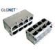 2.5G Ethernet 2x4 Stacked RJ45 Connectors , 25.78mm Height 8 Port Rj45 Connector