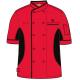 Standard Size Mens Chef Coat , Red Black Polyester Chef Works Jackets