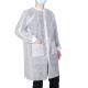 White Nonwoven Fabric Disposable Lab Coat Against Dirty PP SMS Anti Bacterial