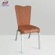 Silver Stackable Banquet Chair Metal Banquet Hall Furniture Chair Square Back