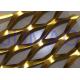 3D Anodized Expanded Aluminium Mesh , Gold Flattened Expanded Metal Screen Mesh