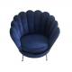 Upholstery 1-seater living room sofa blue velvet sofa with stainless steel leg, event wedding metal chair