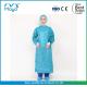 SMS blue knitted cuff surgical operating gown with CE ISO FDA