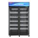 Storage Upright Display Refrigerator Compact Glass Two Door Display Fridge