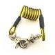 Translucent Yellow PU Coated Plastic Coil Lanyard