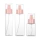 120ML Clear Plastic Square Pink Pump Spray Bottle For Toner