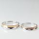 Overlapping Stripe 18K Gold Couple Rings