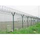 Y Post 3D Curved Airport Security Fencing , Welded Wire Mesh Fence Panels