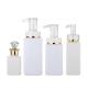High Quality Luxury White Customize Square  Shampoo Hair Lotion Bottle With Diamond Gold Rim Cap