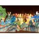 Interactive Landscape Painting Fabric Chinese Lanterns Hand Carved Display For Gallery